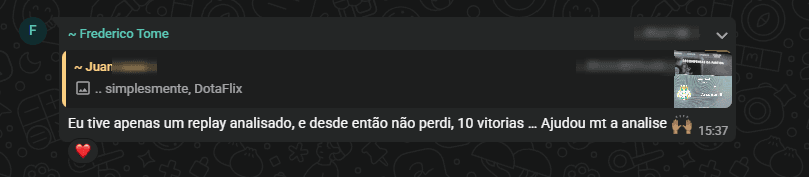 Depoimento de aluno da DOTAFLIX